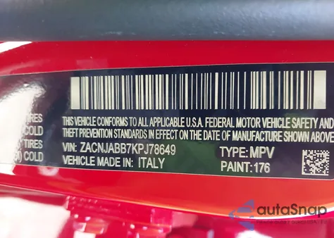 2019 Jeep Renegade Latitude Fwd из США, поврежденный, VIN ZACNJABB7KPJ78649